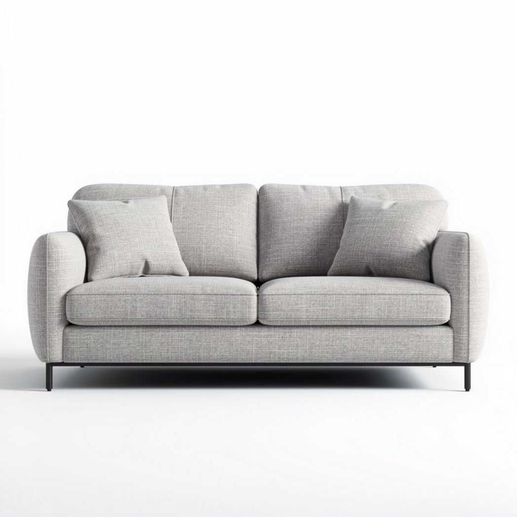 Canapé gris en tissu avec coussins amovibles dimensions 200 x 90 x 85cm