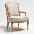 Fauteuil en bois clair avec tissu fleuri pour salon dimensions 80 x 70 x 90cm