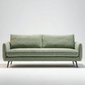 Canapé en tissu vert en flanelle avec pieds en métal 200 x 90 x 80 cm