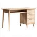 Bureau en bois naturel avec deux tiroirs et une étagère 120 x 60 x 75cm