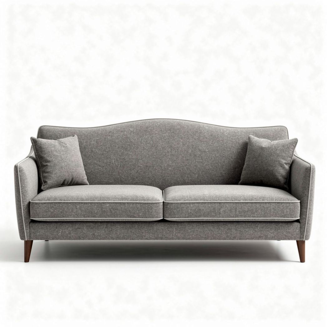 Canapé gris en tissu 210 x 90 x 85cm avec coussins déhoussables