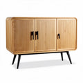Meuble de rangement en bois massif de pin avec portes battantes noir 90 x 40 x 75cm
